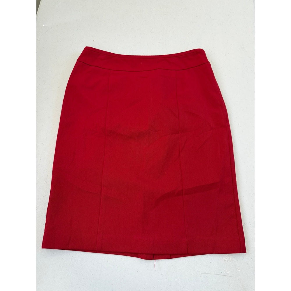 Apt. 9 Red Pencil Skirt Size 4 Knee Length Lined Career Business Wear Side Zip